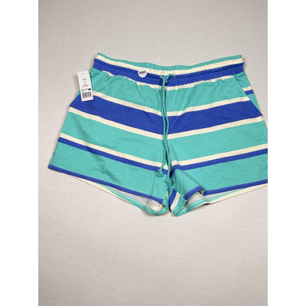 Wildfox Shorts Womens Medium Blue Stripe French Terry Sweat Lounge Casual NWT